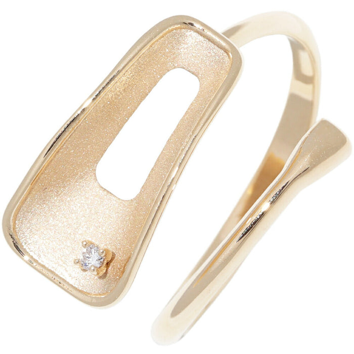 18K Yellow Gold Diamond Ring 2.5g – front view