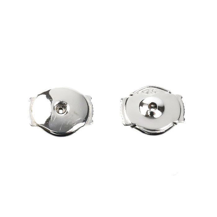 Chaumet Joséphine Ronde d'Aigrette 18K White Gold Diamond Aquamarine Earrings – back and fastening