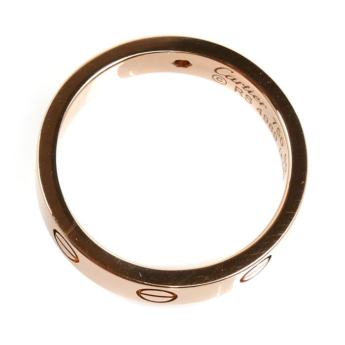 Cartier Mini Love 18K Rose Gold Diamond Ring – inside band