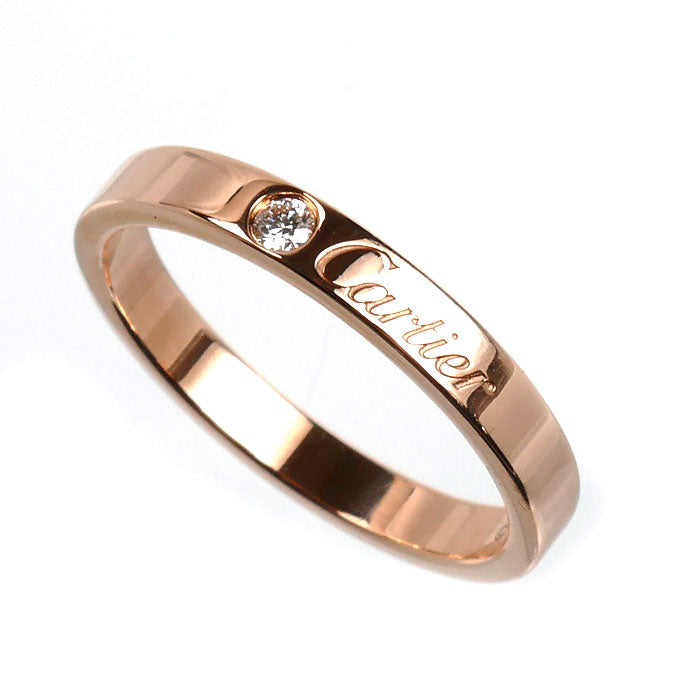 Cartier 18K Rose Gold Diamond Wedding Ring – front view