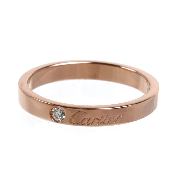 Cartier 18K Rose Gold Diamond Wedding Ring – top view