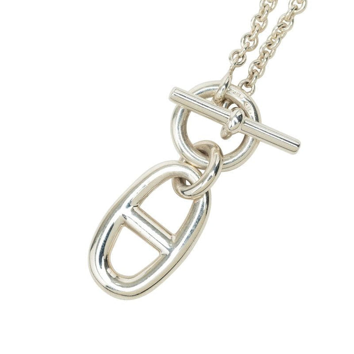 Hermès Chaîne d'Ancre Amulette Sterling Silver Pendant Necklace – front view