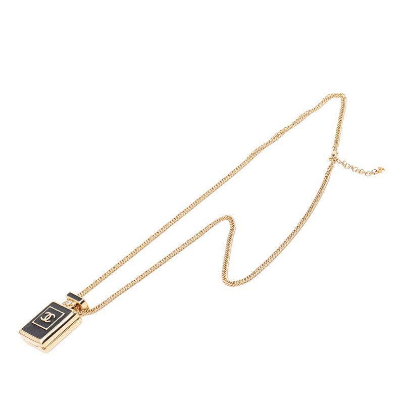Chanel Coco Mark Perfume Bottle Gold-Plated Necklace – clasp detail