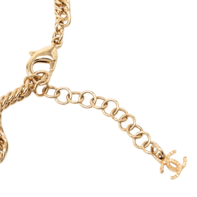 Chanel Coco Mark Perfume Bottle Gold-Plated Necklace – full length