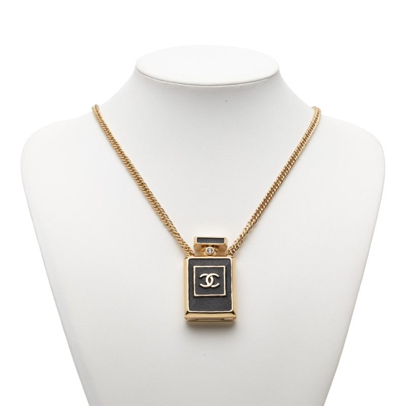 Chanel Coco Mark Perfume Bottle Gold-Plated Necklace – alternate view